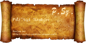 Pétyi Szabin névjegykártya